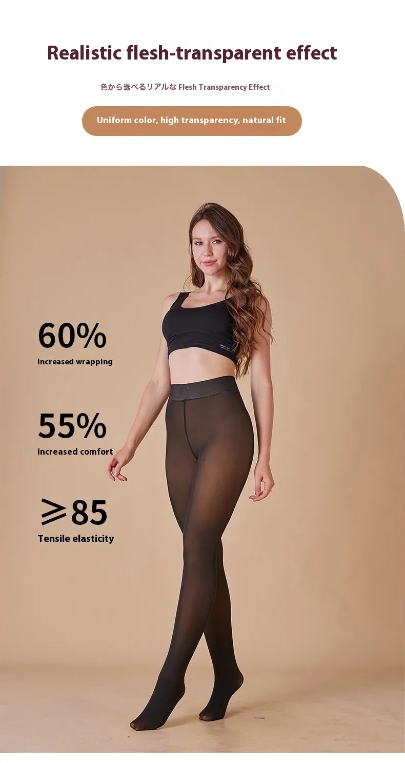 Sheer Fleece-Lined Leggings