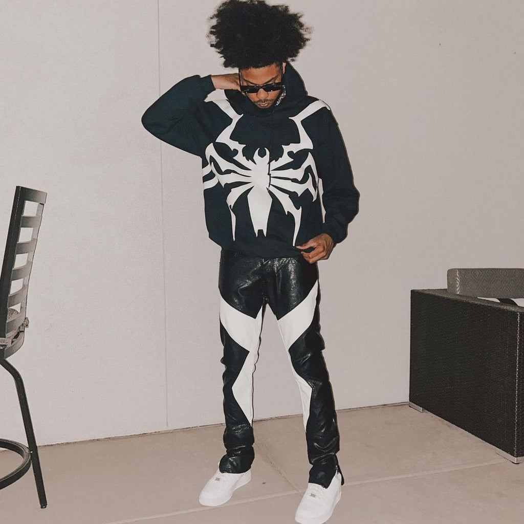 2023 Dark Street Style Spider Print Hoodie for All