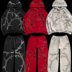2023 Women's Street Style Hoodie with Rhinestones Set