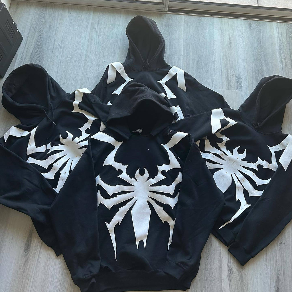 2023 Dark Street Style Spider Print Hoodie for All