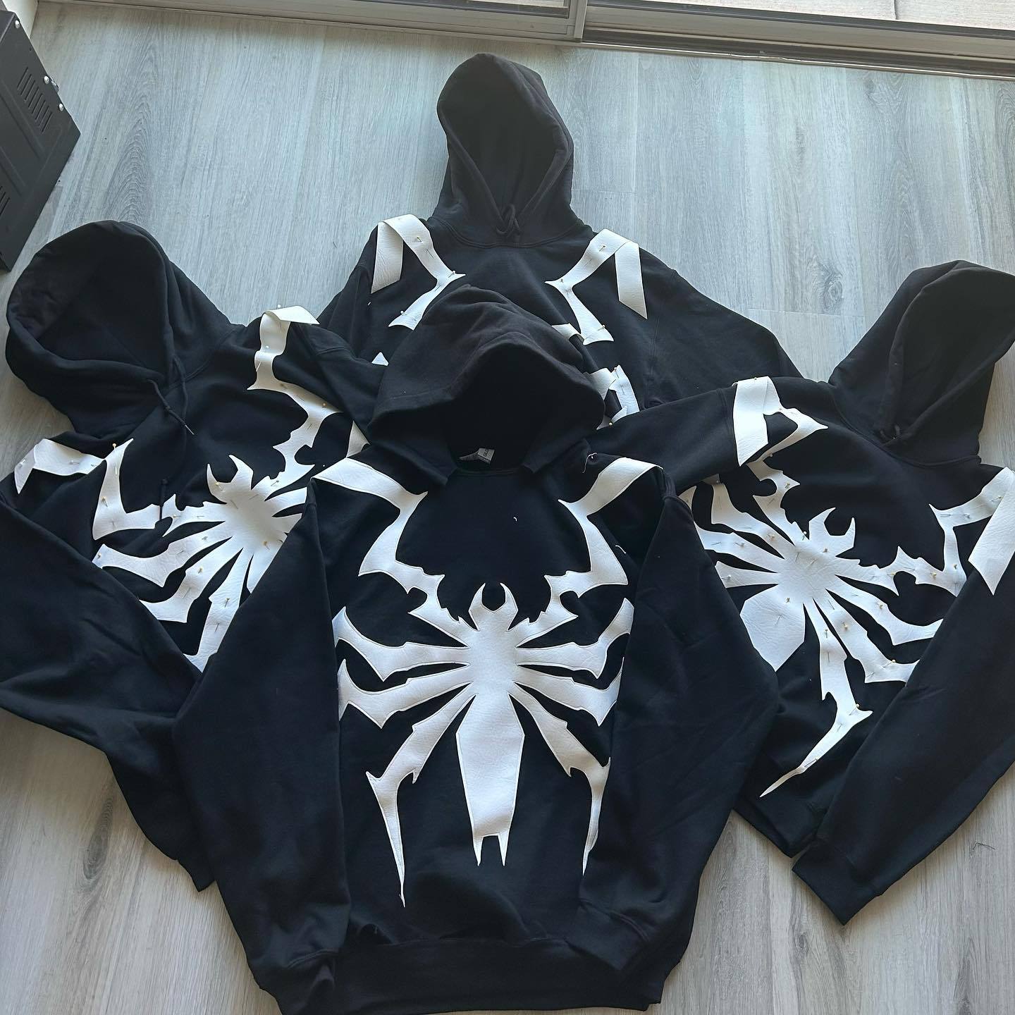 2023 Dark Street Style Spider Print Hoodie for All