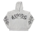 Street Gothic Y2g Printed Hoodie Women's Leisure Sports Loose Zip Coat