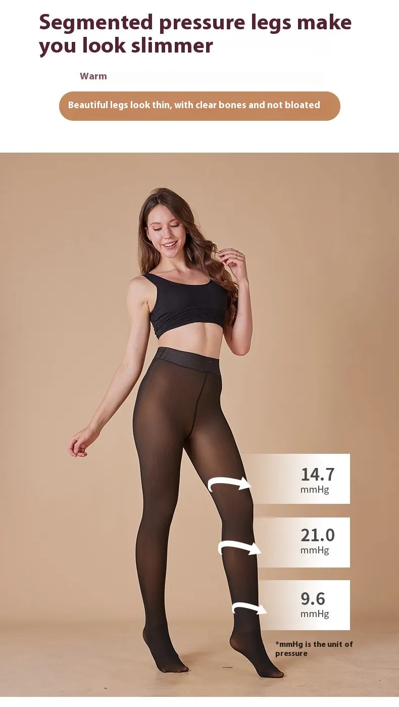 Sheer Fleece-Lined Leggings