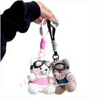 Cartoon Pilot Bear Plush Keychain