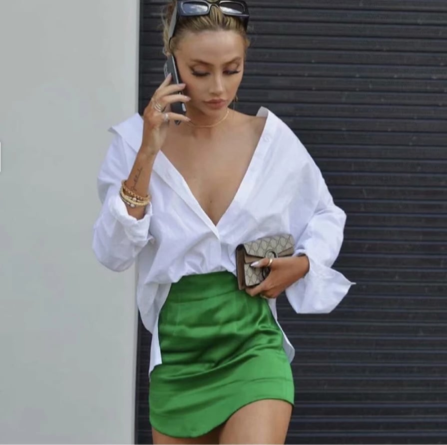 Women's Satin Professional Office Street Skirt